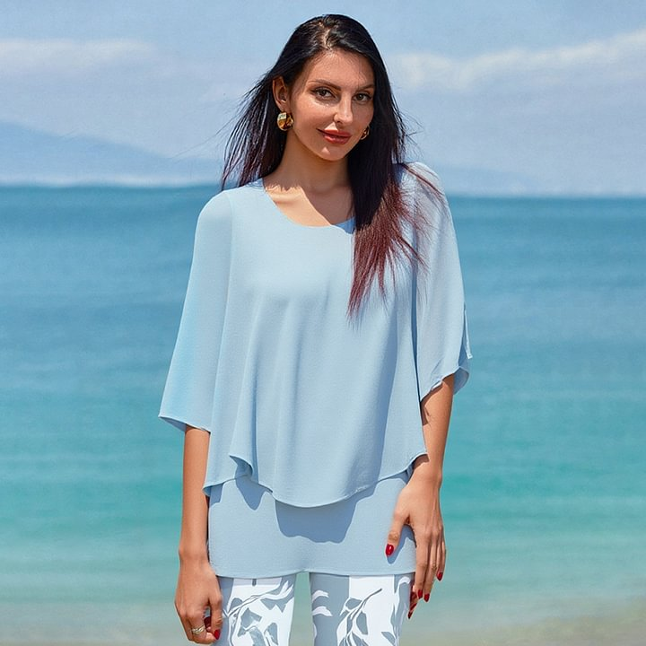 đ„Womenâs Printed Pants and Crew Neck Top Set