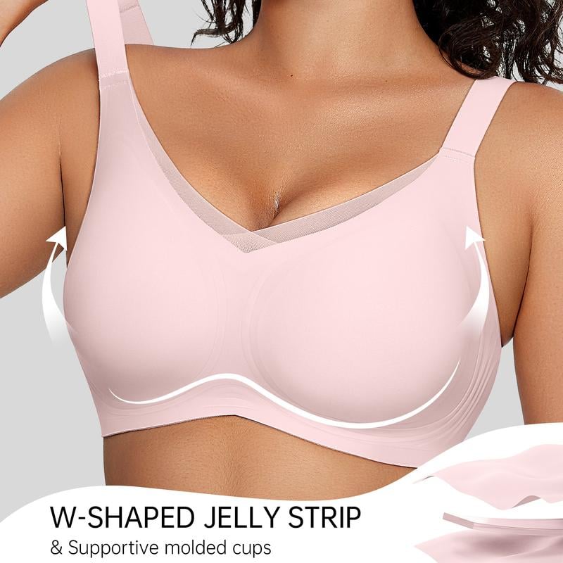 š Women Wireless V Neck Crossover Mesh Bra