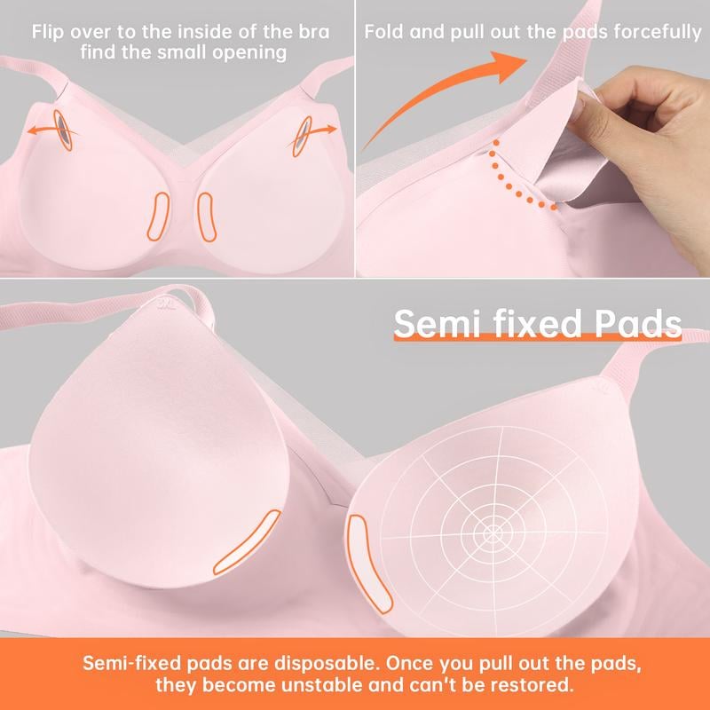š Women Wireless V Neck Crossover Mesh Bra