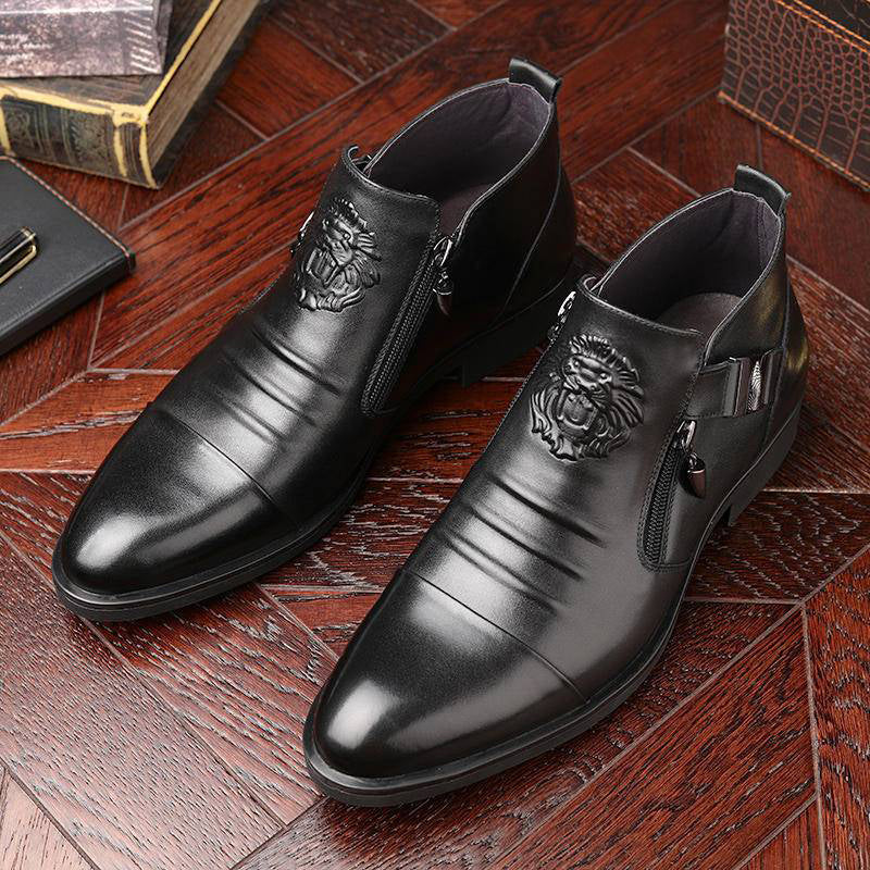 ๐ฅMen's Embossed Ankle Boots Dual Side Zipper Trendy Boots! ๐