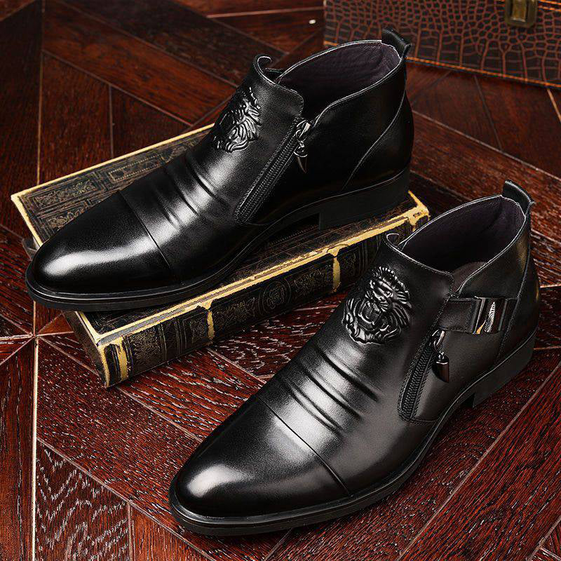๐ฅMen's Embossed Ankle Boots Dual Side Zipper Trendy Boots! ๐