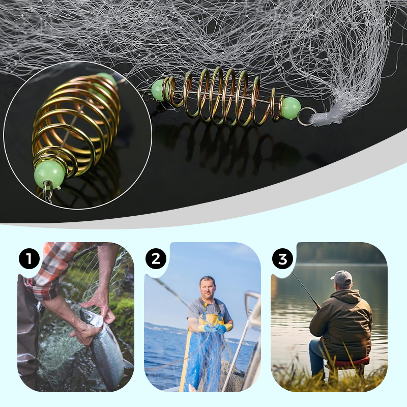 š„2025 Hot Saleš„Fishing Gill Net with Spring Bait Trap