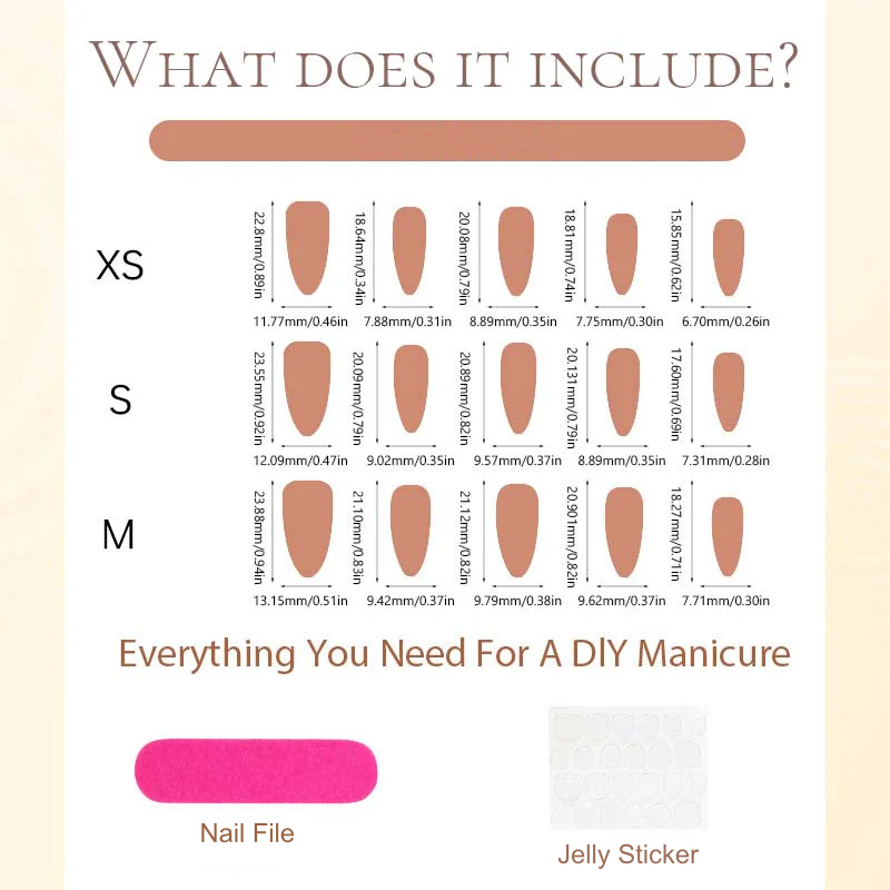 💥30 PCS Handcrafted Almond Press-On Nails Set💅