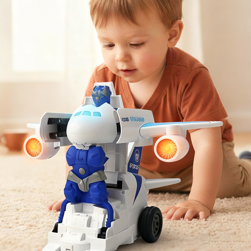 2-in-1 Electric Transforming Airplane Robot Toys