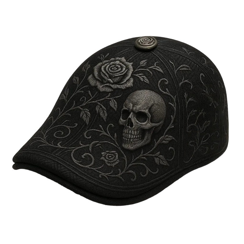 🔥Skull & Thorn Flat Cap