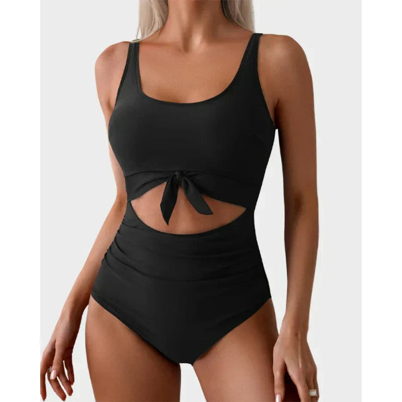 šWomen's Tummy Control Slimming Cutout Tie Knot One Piece Swimsuitš