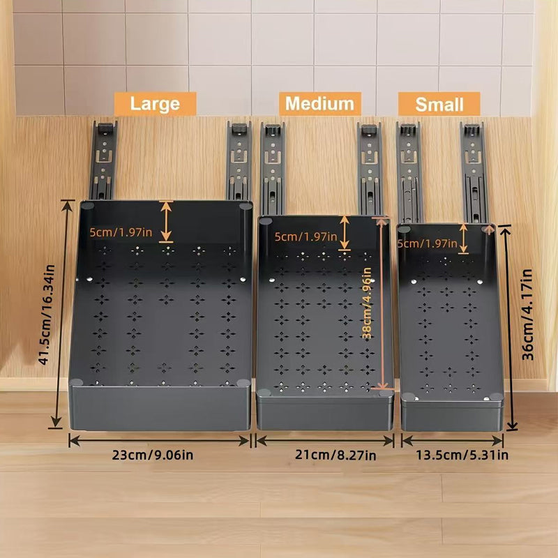 Drill-Free Pull-Out Cabinet Organizer
