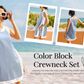 Women's Casual Color Block Sleeveless Tops Matching Shorts