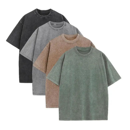 🔥Loose Vintage Solid Color Short Sleeve Top