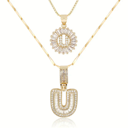 💖2 Pack - Initial Letter Pendant Necklaces
