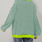 Women's Oversized Striped Long Sleeve Pullover