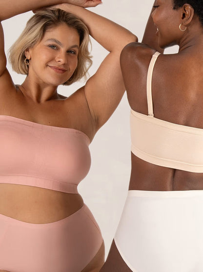 🤎Convertible Strapless Bandeau Bra with Wireless Comfort, Anti-Slip Grip & Removable Straps