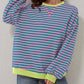 Women's Oversized Striped Long Sleeve Pullover