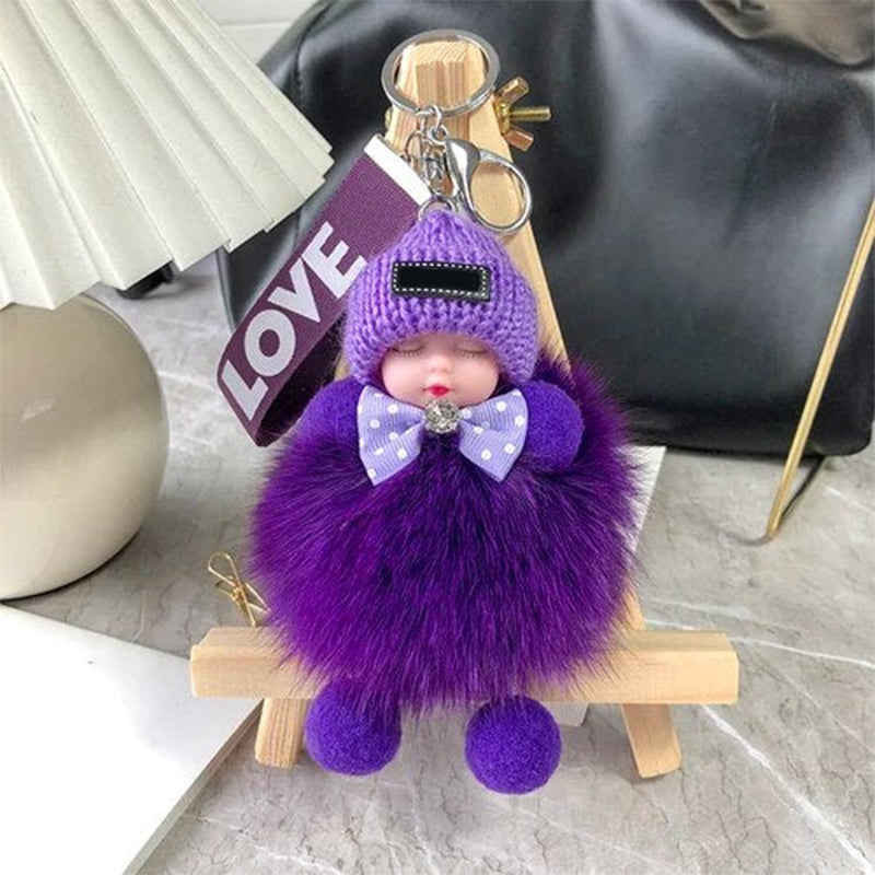 🧸 Soft Plush Doll Keychain