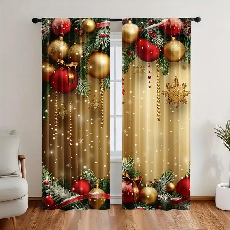 🎄Christmas Window Curtains 2-Piece Set for Home Decor