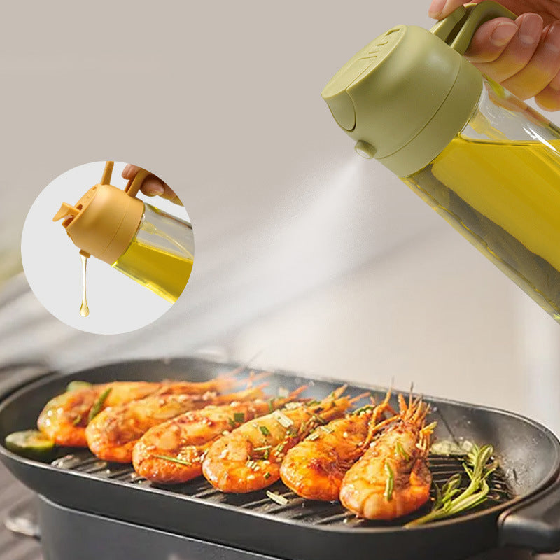 🍳🔥 2-in-1 Glass Oil Sprayer – Spray & dispense in one ✨