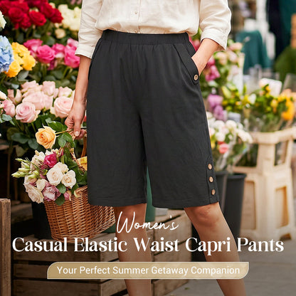 👖New Arrival❣️Women's Casual Comfortable Elastic Waist Capri Pants