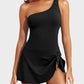 ⛱️One Shoulder Skirted One Piece Swimsuit