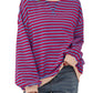 Women's Oversized Striped Long Sleeve Pullover
