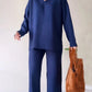 V-Neck Casual Slit Knitted Two-Piece Set