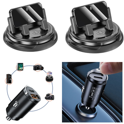 📱2-in-1 Car Phone Holder + Parking Number Plate – 360° rotation, fits heavy-duty cases. 🚗