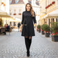 Elegant Long Sleeve Pleated Panel Dress