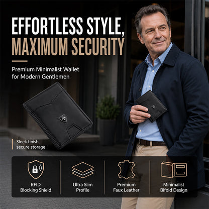 RFID-Blocking Leather and Carbon Fiber Credit Card Holder