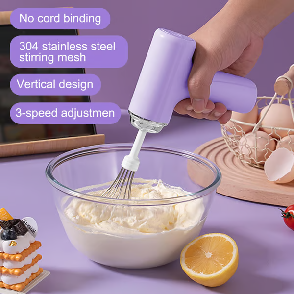 🍳 Embrace Cord-Free Cooking Freedom✨ Cordless Handheld Electric Mixer - For Effortless, Mess-Free Mixing Anytime, Anywhere! 🎉