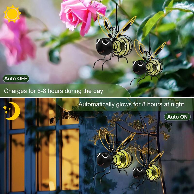 🐝Outdoor Hanging Solar Bee Light - Perfect Gift For Plant Lovers Moms Or Literally Anyone Who Smiles❤️