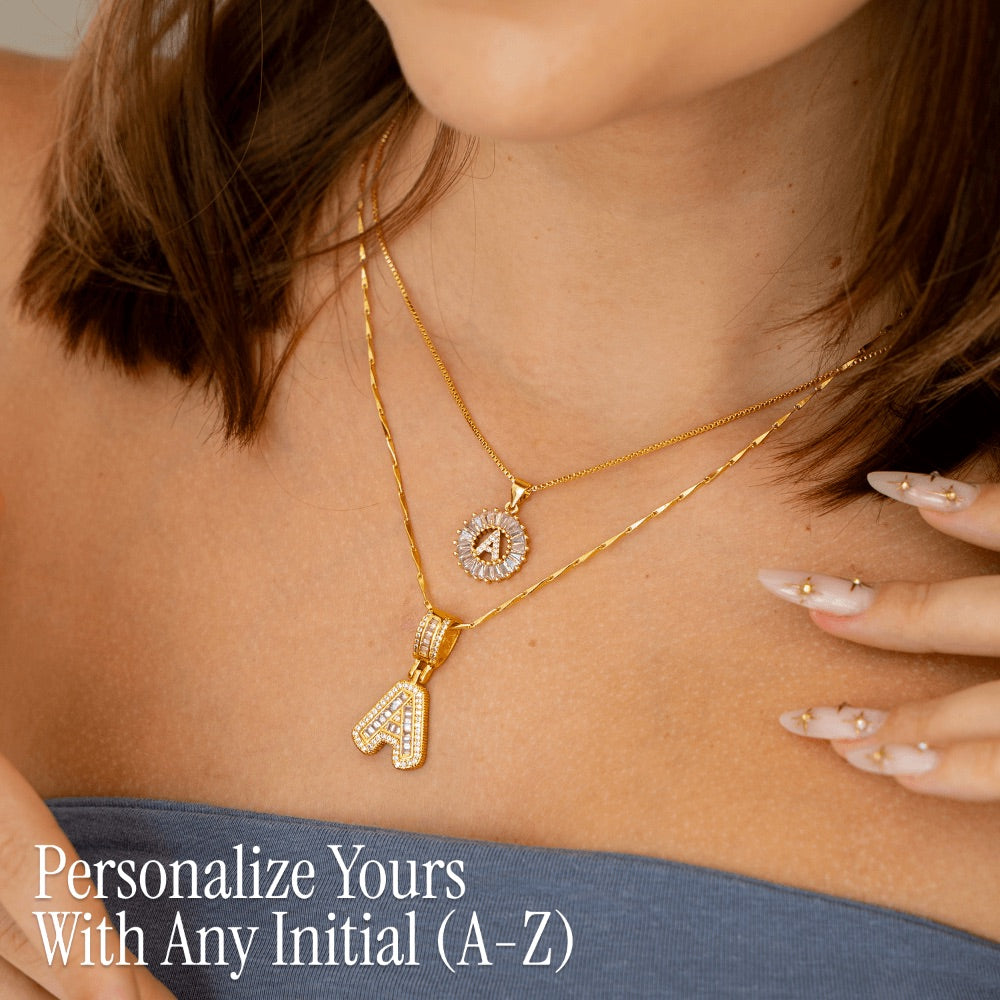 💖2 Pack - Initial Letter Pendant Necklaces