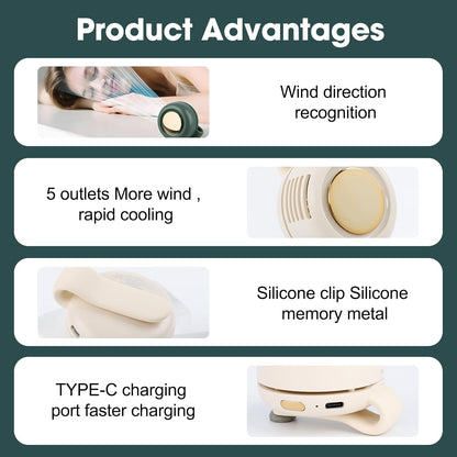 🎁Summer Big Sale-50% OFF⏳Small Whirlwind Clip Waist Neck Fan🌬️❄️