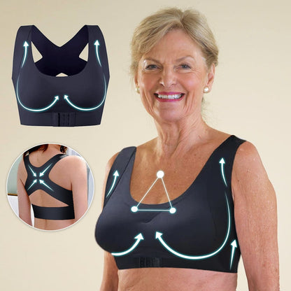 ⚡Front Closure Cross-Back Wireless Posture Bra