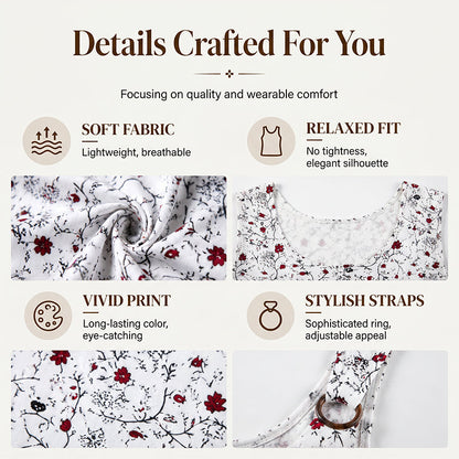 🌸 Women's Floral Print Tank Top – Chic V-Neck & Flowy Fit – Summer Wardrobe Essential 🌞