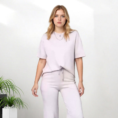✨Chic Women's 2-Piece Outfit – Comfy Top & Matching Pants