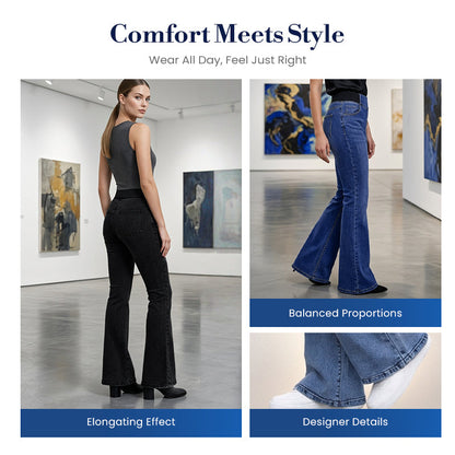 👖 Women's High-Waist Stretch Flare Denim Jeans