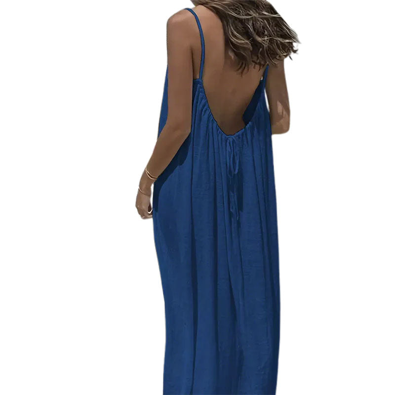 🏖️💕20K+ SOLD!⚡Women's Casual Backless Spaghetti Strap Maxi Dress🌟🌊