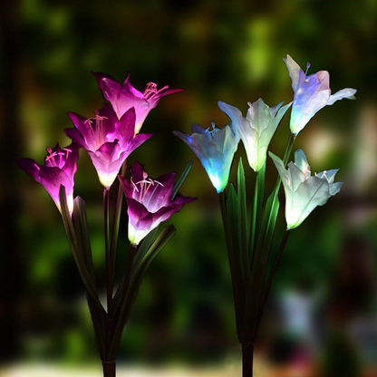 🎄 Solar-Powered  Blooming Lily Flowers Lights