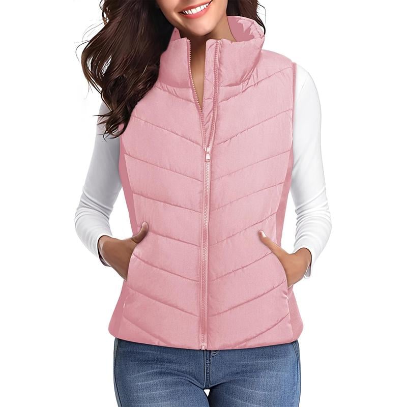 ✨️Womens Sleeveless Zip Up Puffer Vest💗 Cozy Without Bulk