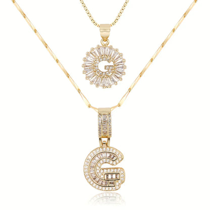 💖2 Pack - Initial Letter Pendant Necklaces