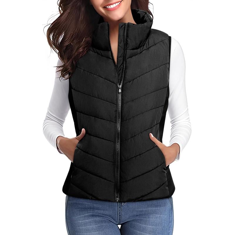 ✨️Womens Sleeveless Zip Up Puffer Vest💗 Cozy Without Bulk