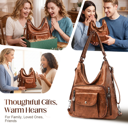 🔥Women's Convertible Multi-Pocket Shoulder Bag - 3 Ways to Wear 🎒