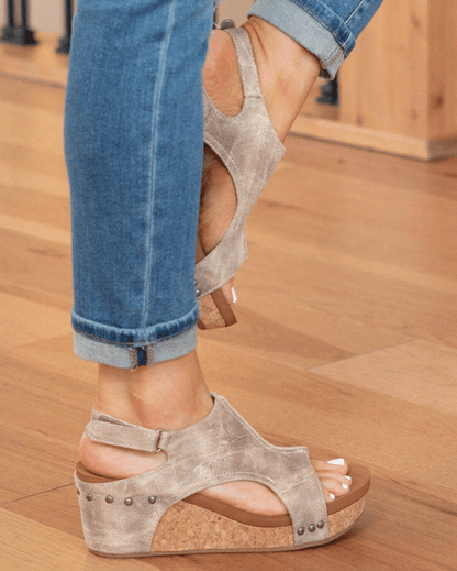 🔥Women's Leather Platform Wedge Orthopedic Sandals