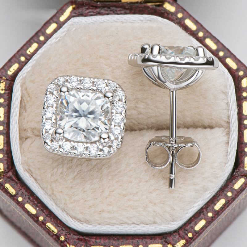 💎Moissanite Sparkle Ear Studs – Brilliant shine, hypoallergenic & perfect for daily elegance or gifting 💍