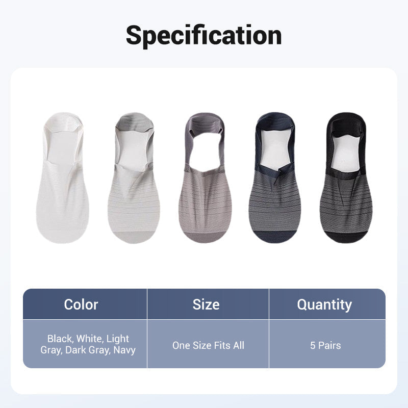 💥5 Pairs Ice Silk No-Show Socks Set