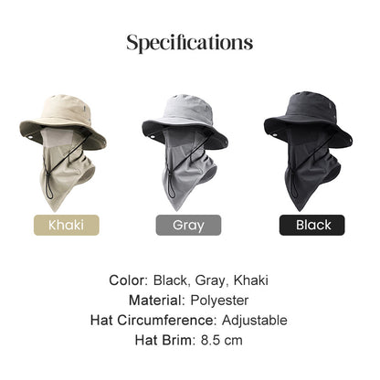 🎉 UV Protection Bucket Hat with Face Cover