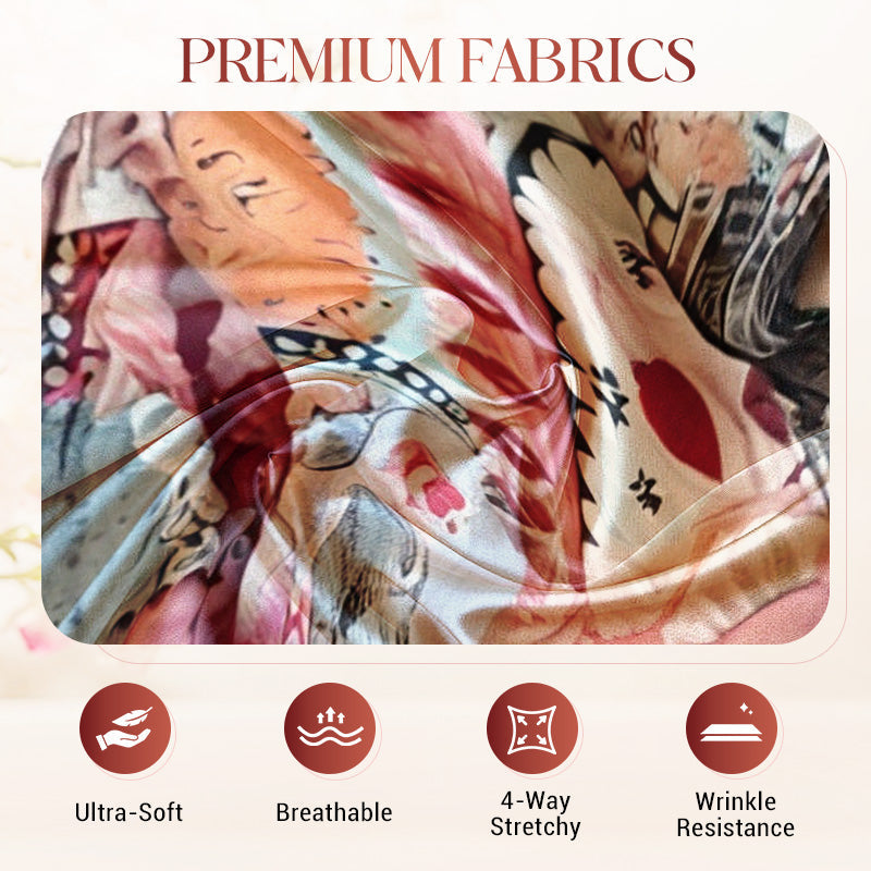 Women's Printed Top & Wide Leg Pants 2-Piece Set