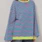 Women's Oversized Striped Long Sleeve Pullover