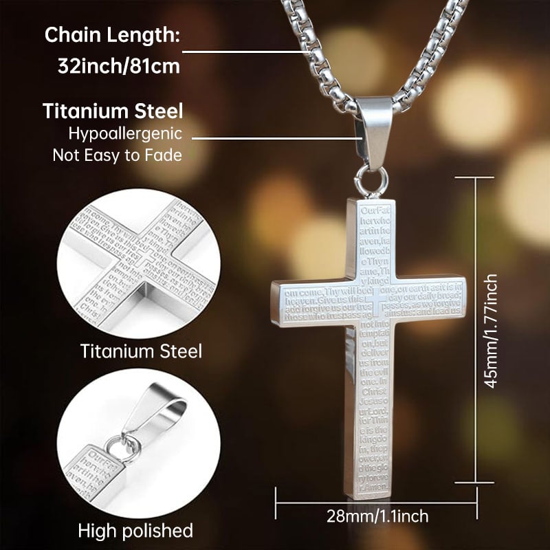 ✝️Lord's Prayer Scibble Cross Necklace🎁🕯️