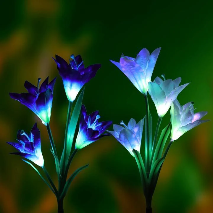 🎄 Solar-Powered  Blooming Lily Flowers Lights