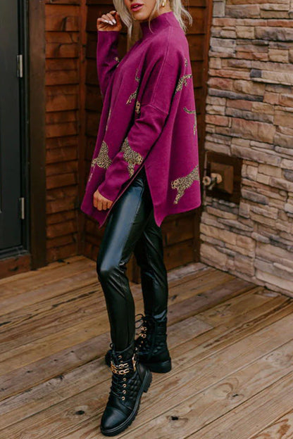💕Casual Retro Tiger And Leopard Print Long-sleeved Top